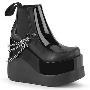 Veganos boots preto 13 cm VOID-50 demonia botas plataforma cunha