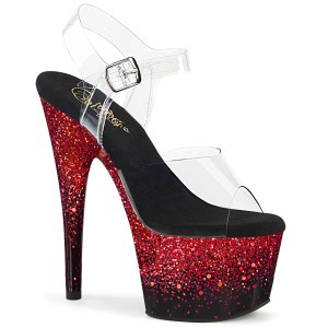 Vermelho 18 cm ADORE-708SS glitter plataforma sandálias mulher