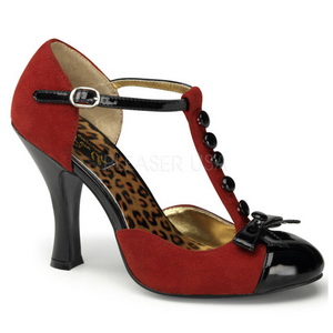 Vermelho Camurca 10 cm SMITTEN-10 Rockabilly sapatos scarpin salto alto