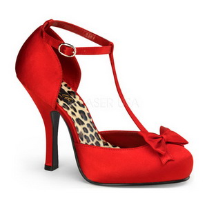 Vermelho Cetim 12 cm retro vintage CUTIEPIE-12 sapatos scarpin salto alto