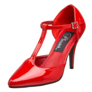 Vermelho Verniz 10,5 cm VANITY-415 Scarpin Saltos Altos para Homens