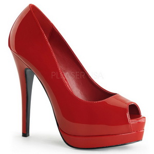 Vermelho Verniz 13,5 cm BELLA-12 Sapatos Scarpin Salto Agulha
