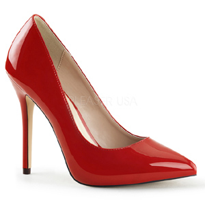 Vermelho Verniz 13 cm AMUSE-20 Sapatos Scarpin Salto Agulha