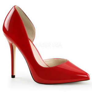 Vermelho Verniz 13 cm AMUSE-22 Scarpin Saltos Altos para Homens
