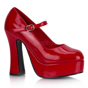 Vermelho Verniz 13 cm DOLLY-50 Scarpin Saltos Altos para Homens