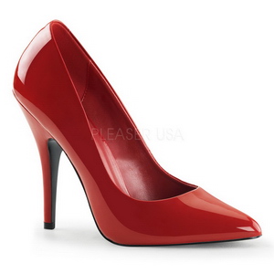 Vermelho Verniz 13 cm SEDUCE-420 scarpin de bico fino salto alto