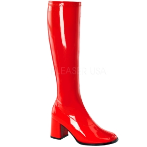 Vermelho Verniz 7,5 cm GOGO-300 Botas Mulher para Homens