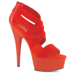 Vermelho banda elástica 15 cm DELIGHT-669 sapatos pleaser femininos