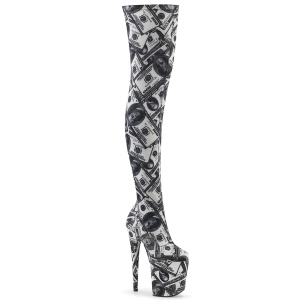 contas em dólar 20 cm FLAMINGO-3000DP botas overknee de saltos pole dance