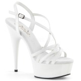 Branco 15 cm Pleaser DELIGHT-613 Sandálias de salto alto
