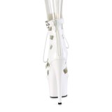 ADORE-1013MST 18 cm bota salto alto plataforma pleaser branco