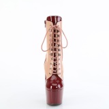 ADORE-1020DC - 18 cm plataforma bota salto alto envernizado burgundy