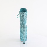 ADORE-1020GWR 18 cm bota salto alto plataforma pleaser glitter turquesa