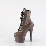 ADORE-1020HG - 18 cm bota salto alto plataforma pleaser holograma marrom