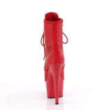 ADORE-1020RM 18 cm bota salto alto plataforma pleaser strass vermelho