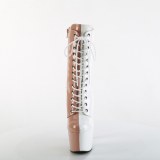 ADORE-1040TT 18 cm bota salto alto plataforma pleaser blush branco