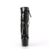 ADORE-1043 - 18 cm plataforma botas saltos altos envernizado preto