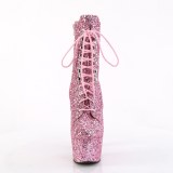 ADORE-GWR 18 cm bota salto alto plataforma pleaser glitter rosa