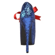 Azuis Brilho 14,5 cm TEEZE-10G Concealed burlesque Sapatos Scarpin Salto Agulha