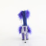 Azul 18 cm ADORE-724F sandálias de saltos com penas pole dance