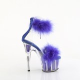 Azul 18 cm ADORE-724F sandálias de saltos com penas pole dance