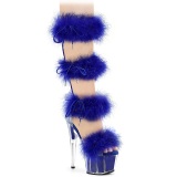 Azul 18 cm ADORE-728F sandálias de saltos com penas pole dance