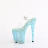 Azul 20 cm 808RRS sapato salto alto pole dance strass plataforma