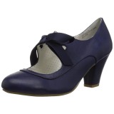 Azul 6,5 cm WIGGLE-32 retro vintage sapatos maryjane com salto grosso