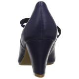 Azul 6,5 cm WIGGLE-32 retro vintage sapatos maryjane com salto grosso