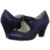 Azul 6,5 cm WIGGLE-32 retro vintage sapatos maryjane com salto grosso