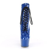 Azul Envernizado 18 cm ADORE-1020 botinha plataforma salto alto