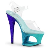 Azul brilho 18 cm Pleaser MOON-708OMBRE sapatos de saltos pole dance