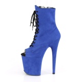 Azul faux suede 20 cm FLAMINGO-1021FS botinha pole dance