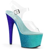 Azul glitter 18 cm Pleaser ADORE-708OMBRE sapatos de saltos pole dance