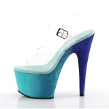 Azul glitter 18 cm Pleaser ADORE-708OMBRE sapatos de saltos pole dance