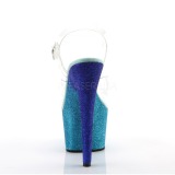 Azul glitter 18 cm Pleaser ADORE-708OMBRE sapatos de saltos pole dance