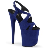 Azul imitação de couro 20 cm FLAMINGO-831FS sandálias de salto alto