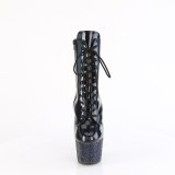 BEJ-1020-7 - 18 cm bota salto alto plataforma pleaser strass preto