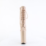 Bege Envernizado 25,5 cm BEYOND-1020 botinhas pleaser com plataforma