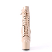 Bege Imitação Couro 18 cm ADORE-1020 botinha com cadarco