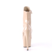 Bege Imitação Couro 18 cm ADORE-1020 botinha com cadarco