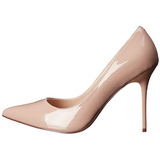 Bege Verniz 10 cm CLASSIQUE-20 Sapatos Scarpin Salto Agulha
