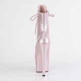 Blush glitter 18 cm botinha salto alto pleaser