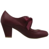 Borgonha 6,5 cm WIGGLE-32 retro vintage sapatos maryjane com salto grosso
