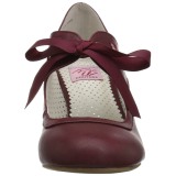 Borgonha 6,5 cm WIGGLE-32 retro vintage sapatos maryjane com salto grosso