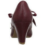 Borgonha 6,5 cm WIGGLE-32 retro vintage sapatos maryjane com salto grosso