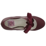 Borgonha 6,5 cm WIGGLE-32 retro vintage sapatos maryjane com salto grosso