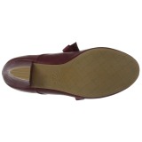 Borgonha 6,5 cm WIGGLE-32 retro vintage sapatos maryjane com salto grosso