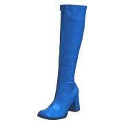 Botas azuis envernizado 7,5 cm GOGO-300 botas de salto alto para homens