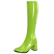 Botas verdes envernizado 7,5 cm GOGO-300 botas de salto alto para homens